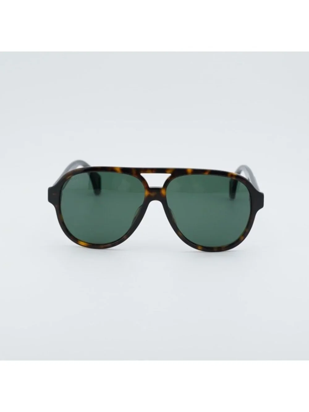 Gucci GG0463S 003 Sunglasses Havana Aviator Frame, Green Lenses